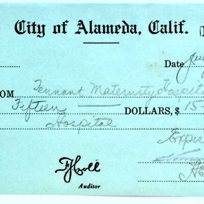 Receipt payment for permit, Tennant Maternity Hospital, 1942
