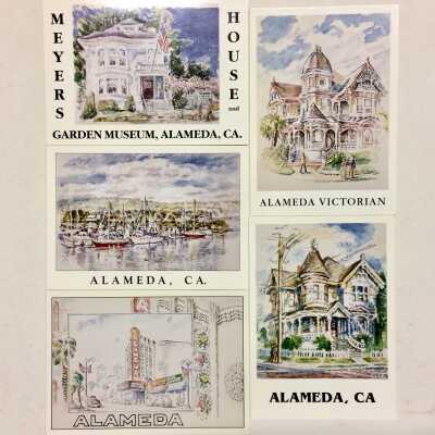 Postcards reproducing watercolor paintings by John Kammer, c. 1980