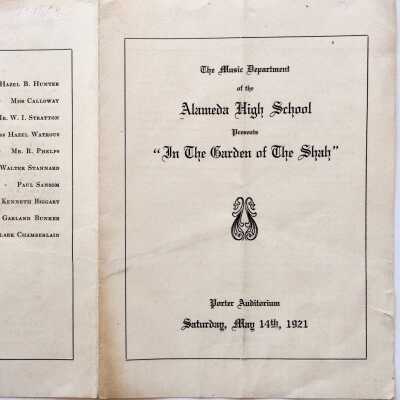 Event Program Alameda High School Play, 1921