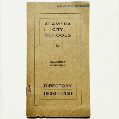 Booklet Alameda City Schools, directory 1920-1921.