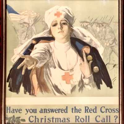 Framed Red Cross Poster by Harrison Fisher, c. 1917