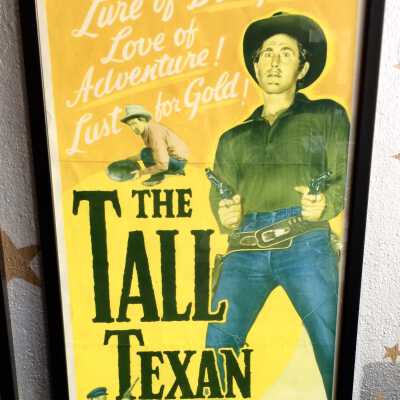 Framed movie advertising poster for 'The Tall Texan', 1953