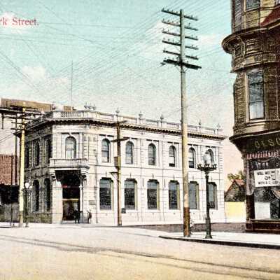 Postcard depicting First National Bank, c. early 1900s