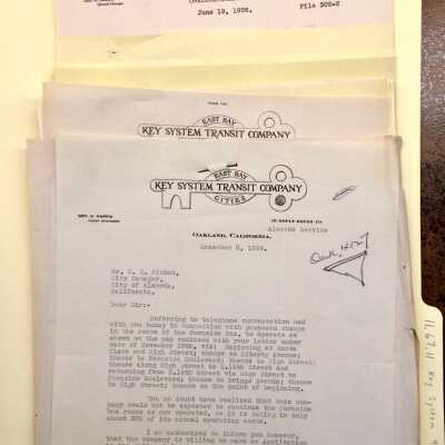City Correspondence relating to the Key System Transit Co., 1924-1926