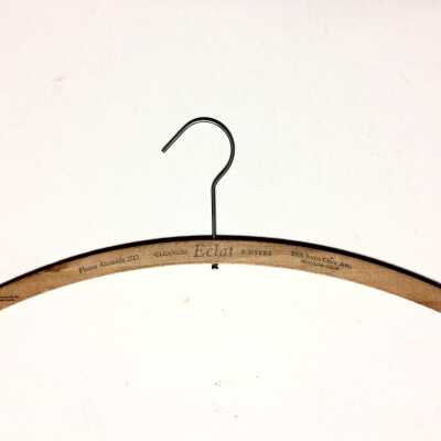 Wooden hanger advertising Eclat Cleaners and Dyers, prior 1970
