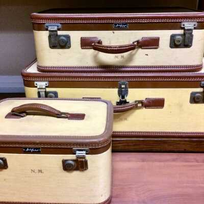 3-piece 'Amelia Earhart' Luggage set of Nancy Martin, c. 1950s