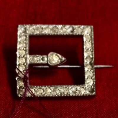 Pin style square brooch from the Carol Heche Collection, 1930s-1940s