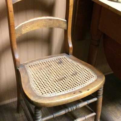 Straight chair with cane seat, c. 1875-1900