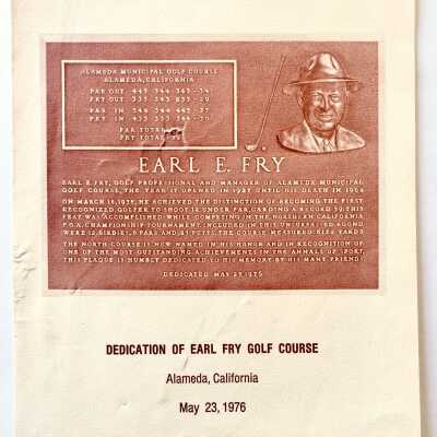 Program for dedication of the Earl Fry Golf Course, 1976