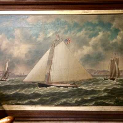 Painting of the Startled Fawn built by the Stone Boatyard, by Joseph Lee, c. 187s