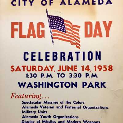 Poster for Flag Day Celebration, Washington Park, June 14, 1958