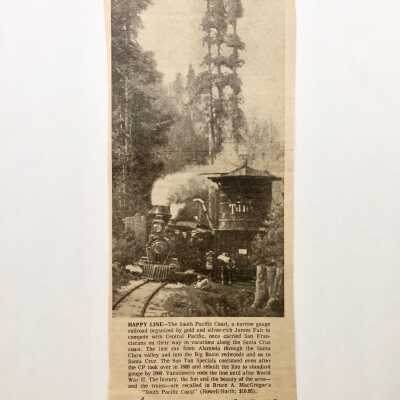 Clipping 'Happy Line' with Illustration Steam Engine, 1969