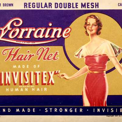 Lorraine Hair Net package of Helga Fenn, c. 1930s-1940s