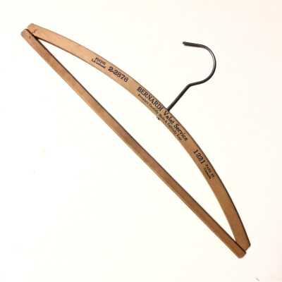 Wooden hanger advertising Bernardi's Valet Service, prior 1970