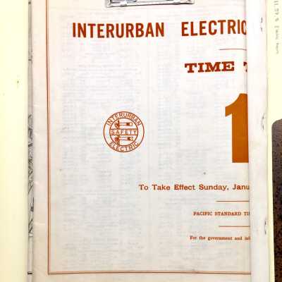 Folder with changed timetables of the Southern Pacific Railway, 1939