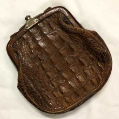 Alligator hide day purse, early 1900s