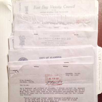 City Papers about minor financial claims and budget cuts, 1932