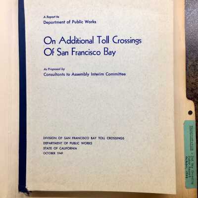 Report by Ralph A. Tudor on alternative Toll Crossings, 1949