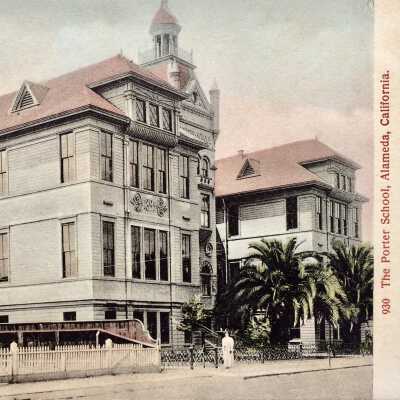Postcard main facade Porter School, 1908
