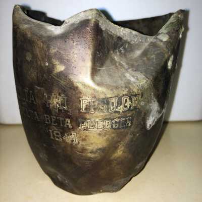 Oneidon Delta Phi Epsilon 1941 Trophy melted in Tahoe Apartments Crash and Fire, 1973