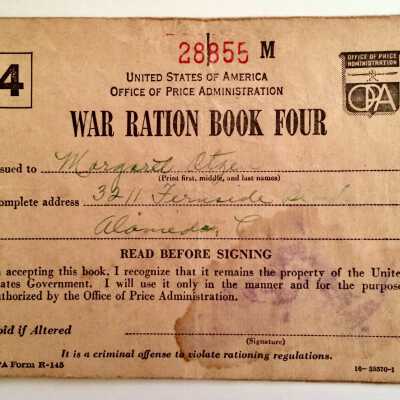 War Ration Book Four issued to Margaret Otten, 1941-1945