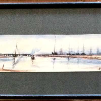 Watercolor of the Alaska Packers in the Estuary, c. 1900s