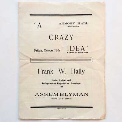 Program Alameda High School Class Play 'A Crazy Idea', c. early 1900s