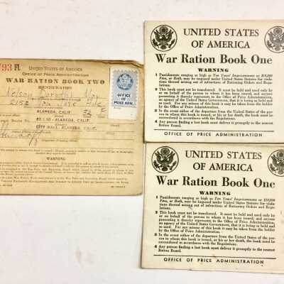 War Ration books One and Two of the Nelson family, 1942-1945