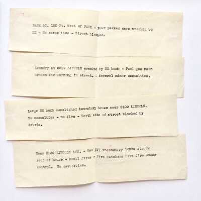 Paper message strips found in booklet.