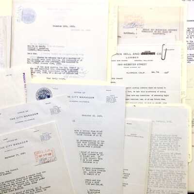Folders with City documents, numbered 180-185 & 188, 1926-1932