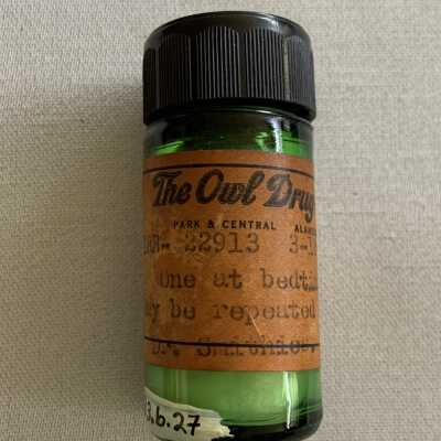 Owl Drug Co. Medicine Bottle, prescription by Dr. Smithies, 1937