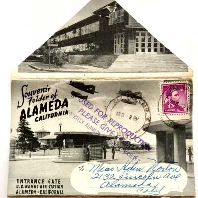 Fold-out Postcard with information and views of Alameda, 1959