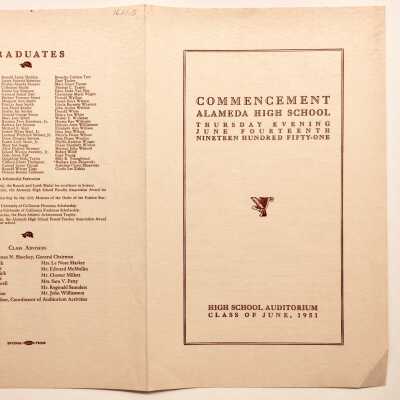 Program Alameda High School Commencement, 1951