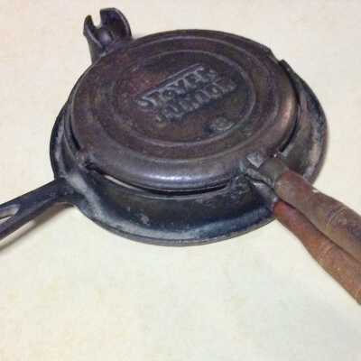 Child's Stover cast-iron waffle iron from 2849 Jackson Street, c. early 1900s