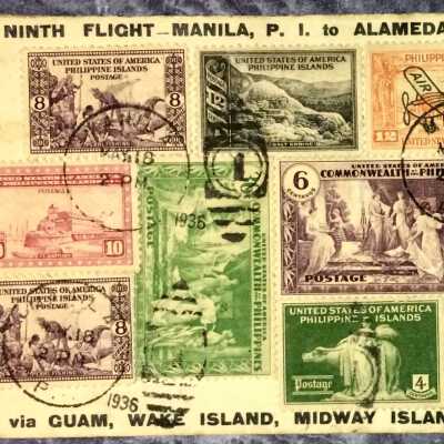 Envelope and letter 9th flight, Manila to S.F. Bay Airdrome, Alameda, 1936