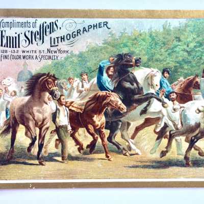 Advertising card for Emil Steffens, Lithographer, c. 1890s