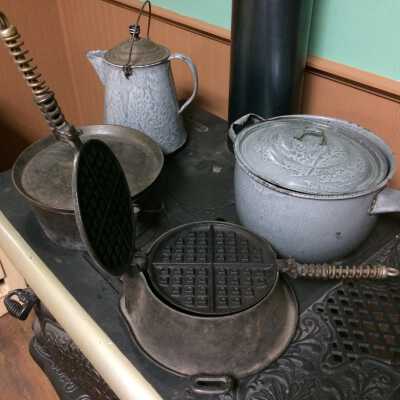 Griswold Waffle iron and stand, c. 1920s