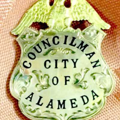 Engraved councilman badge of George Rose, 1962