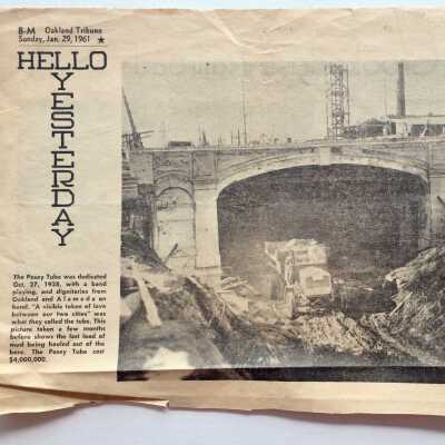 'Hello Yesterday', clipping about Posey Tube, 1961