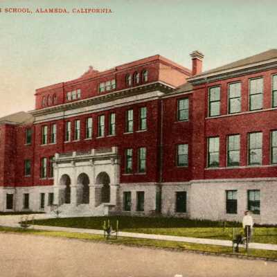 Postcard Alameda High School, c. 1909