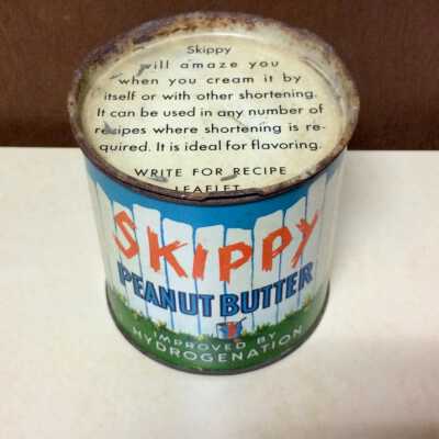 Skippy Peanut Butter tin produced by the Rosefield Packing Co., c. 1930s