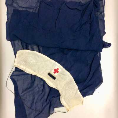 WW-I Red Cross Production Volunteer head covering, 1917-1918