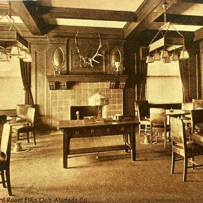 Postcard of the Card Room, Elks Club, 2255 Santa Clara, 1912