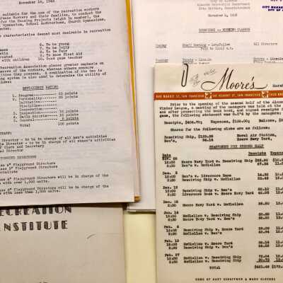 Folder with documents relating to Recreation Department, 1941-1948