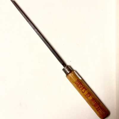 File with wooden handle advertising Hansen's Ice Deliery Company, c. 1900-1910