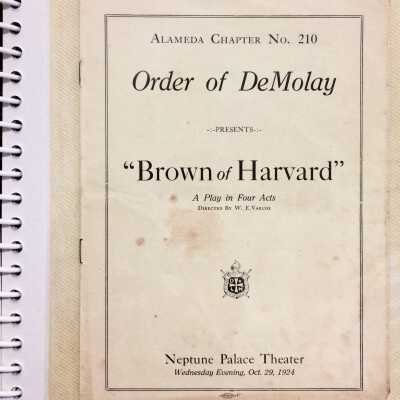 Program for a De Molay play at Neptune Theater, 1924