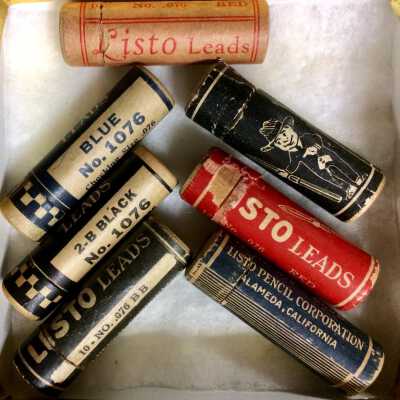 Containers for Listo Pencil Co. leads, c. 1930s