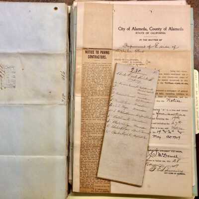 Folder with City documents pertaining to street work, 1907-1909