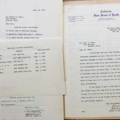 Correspondence about Department of Health, 1918-1919