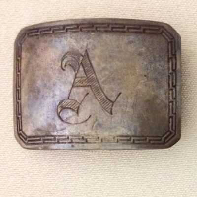 Silver Kerr belt buckle worn by Robert Ames, c. 1920-1930